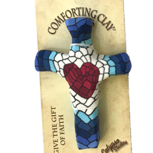 Mosaic Heart Pocket Cross<br>3 in. H