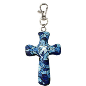 Dove Mosaic Cross Clip<br>3 in. H