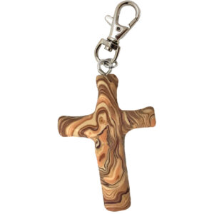 Olive Wood Cross Clip 3 in. H