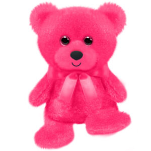Hot Pink Rainbow Bear<br>6 in. sitting