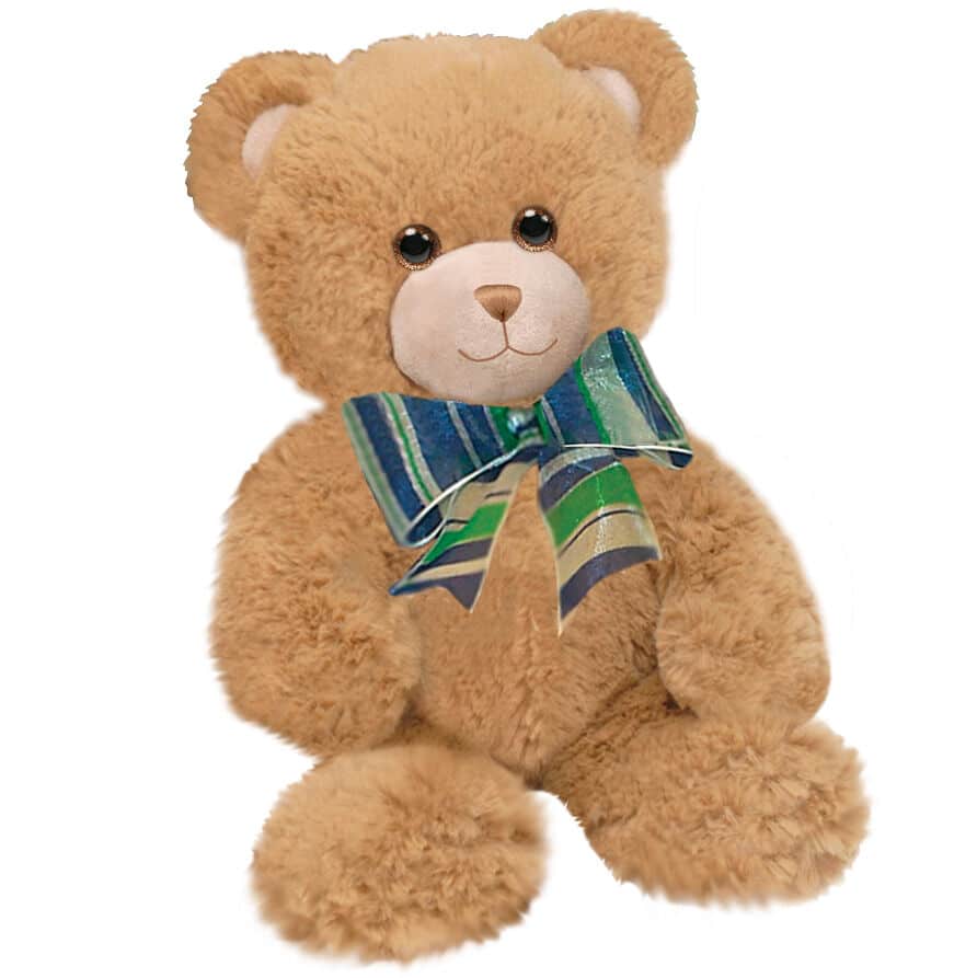 Blue and store green teddy bear