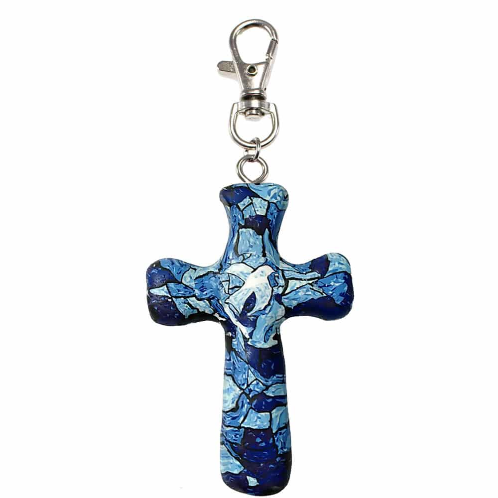 Multiple Blessings (blue) Pocket Cross 3 in. H
