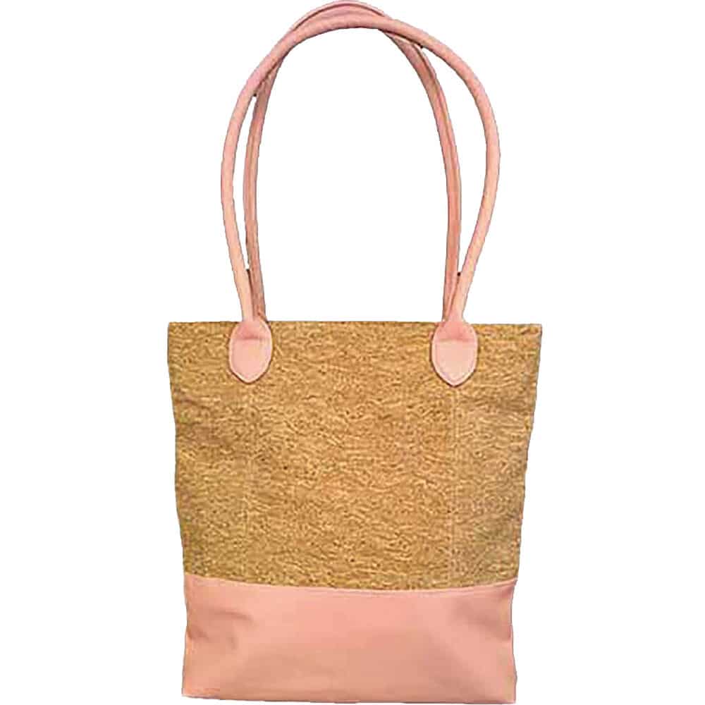 Cork/Spring Leather Tote (blush) - First and Main