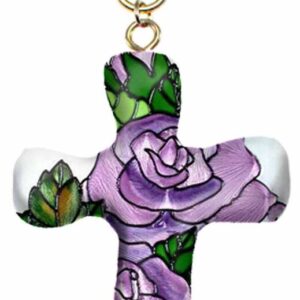 Purple Rose Cross Clip<br>3 in. H