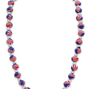 First & Main | Patriotic Clay Bead Stretchy Necklace <br> 9″