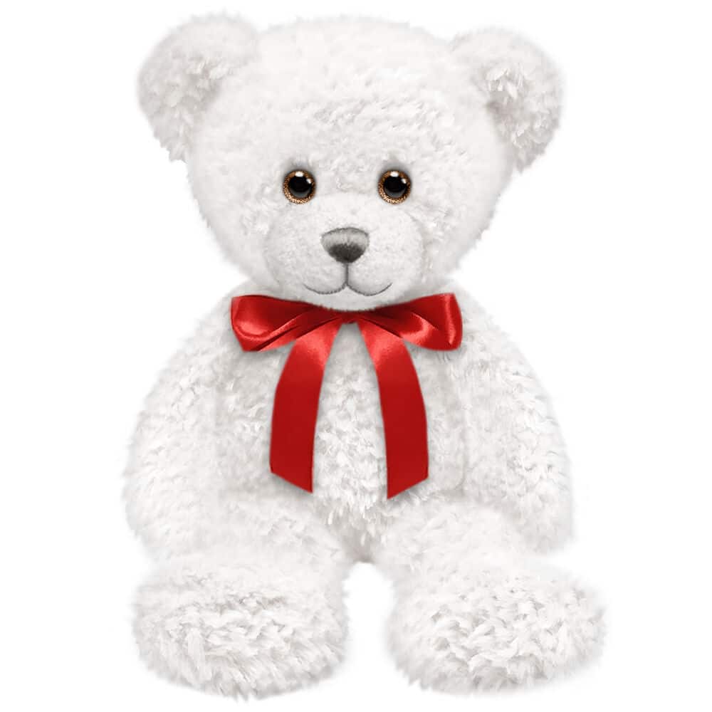 Spencer (White) w/ Red Ribbon10 in. sitting