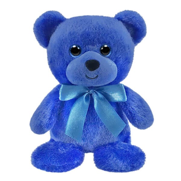 Blue Rainbow Bear 6 in. sitting