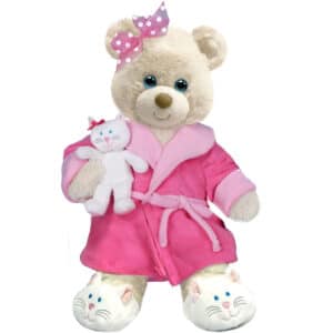 First & Main | Teddy Bear with Pink Robe and Bunny <br> Recuperate Kate <br> 10″