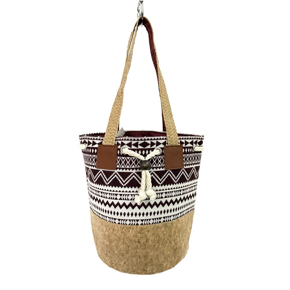 Aztec Bucket Bag Burgundy