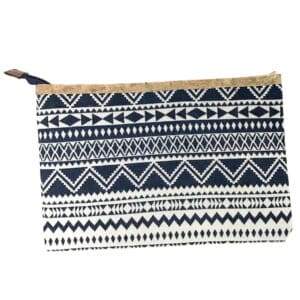 First & Main | Navy Aztec Pattern Clutch Bag <br> Aztec Clutch Navy <br> 8″ x 6″