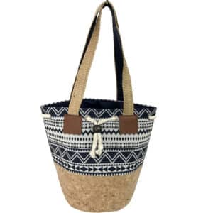 First & Main | Navy Aztec Bucket Bag <br> 12″ x 10″