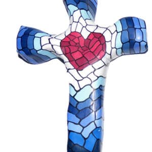 First & Main | Mosaic Heart Hand Held Colorful Cross<br> 5.5″ | Includes Gift Box