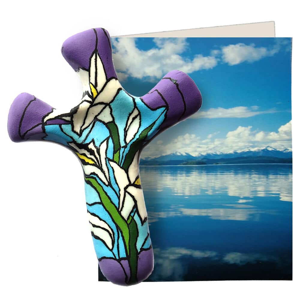 Lily Hand Held Cross 5.5 in. Hincludes gift box