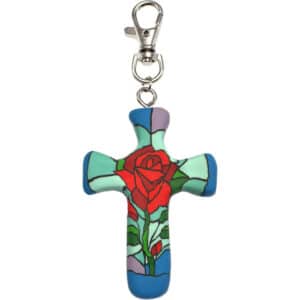 First & Main | Rose Cross Clip Pendant <br> Eternal Love Rose Cross Clip <br> 3″