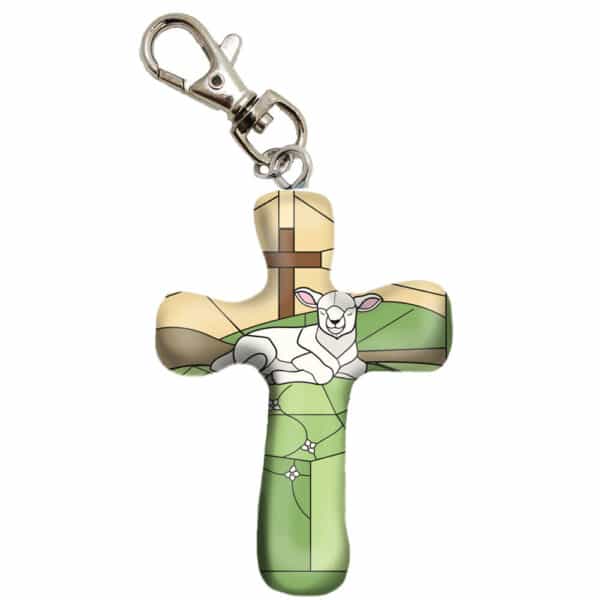 Lamb With Cross Cross Clip 3 in. H