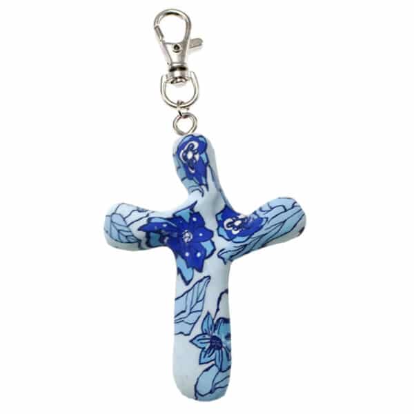 Blue Garden Cross Clip 3 in. H