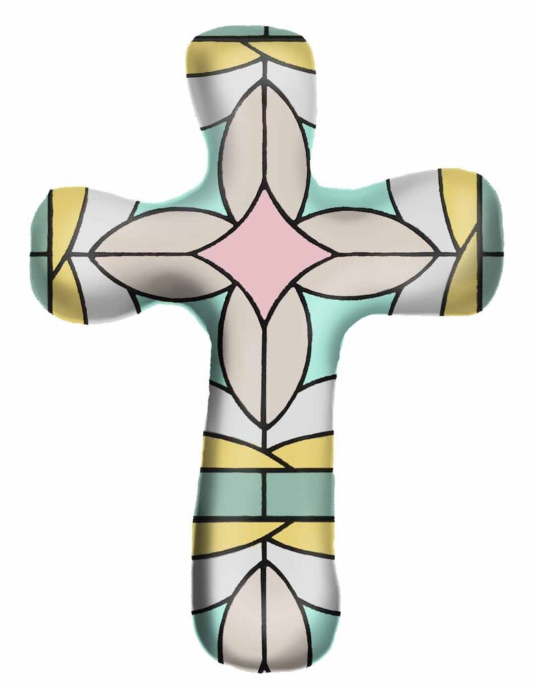 Pink Shimmer Hand Held Cross 5.5 in. Hincludes gift box