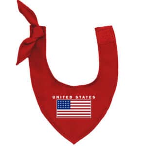 First & Main | Red American Flag Bandana <br> Patriotic Bandana <br> Will Fit 7″ Sitting Animal