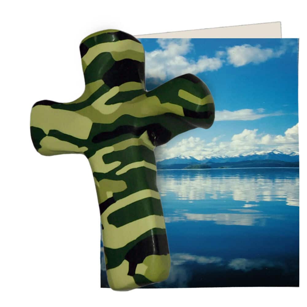 Camouflage Hand Held Cross5.5 in. Hincludes gift box