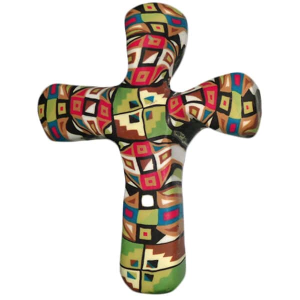 Geo Mosaic Pocket Cross 3 in. H