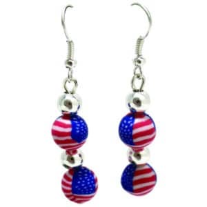 First & Main | Patriotic Earrings <br> Patriotic Clay 2 Ball Earrings <br> 2″