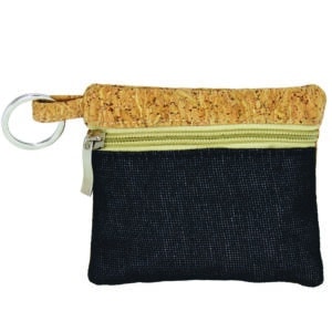 First & Main | Black Burlap Change Purse <br> 3″ x 5″