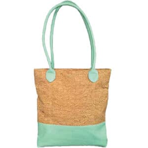 First & Main | Cork/Spring Leather Tote (Mint)<br> Cork/Spring Leather Tote <br>  10″ x 14″