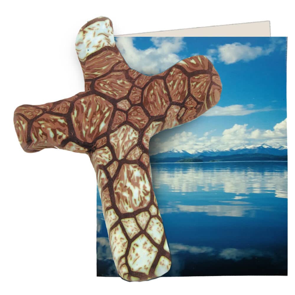 Stone Hand Held Cross 5.5 in. Hincludes gift box