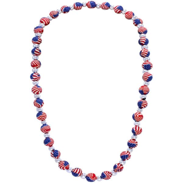 Patriotic Clay Bead Stretchy Necklace