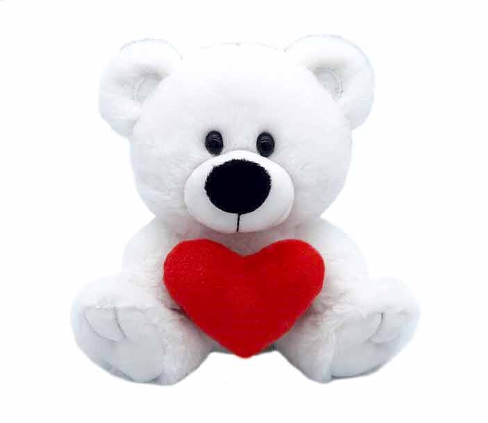 Timmy Teddy 6 in. sittingholds heart pillow