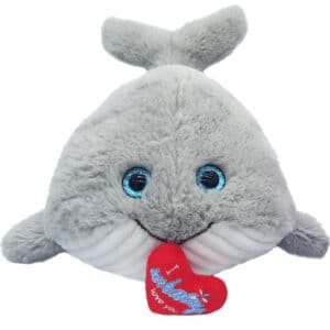 First & Main | Whale Plush with Heart <br> Willie Whale <br> 10″