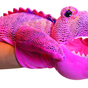Pink Shiny Gators Puppet<br>19 in. long