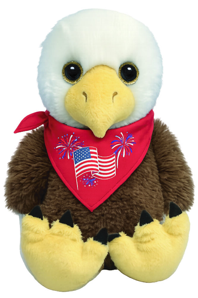Floppy Friends Eago Eagle with REMOVABLE Flag Bandana7 in. sitting