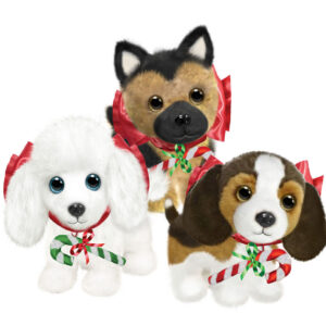 Christmas Wuffles<br> 3 assorted<br>7 in.